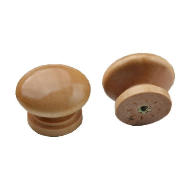 TOROS store Paquete de 6 pomos de madera de nogal para gabinetes, forma  redonda de 1 ½ pulgadas de diámetro, tiradores de madera para puertas de