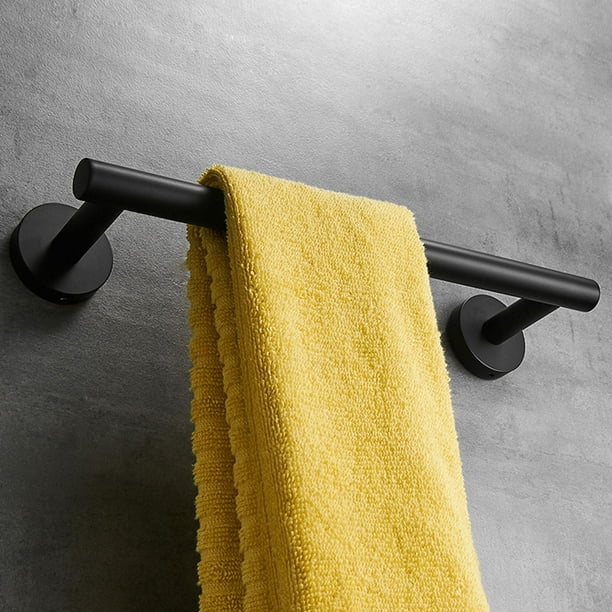 Toallero colgador de toallas de baño, soporte para colgar en la pared,  barra negra, barra blanca, estante de baño, estante de almacenamiento de  cocina