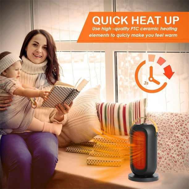 Radiador de dormitorio Ventiladores de circulación de calefacción rápida de  escritorio de ahorro de energía con soplador de aire caliente remoto para  sala de estar