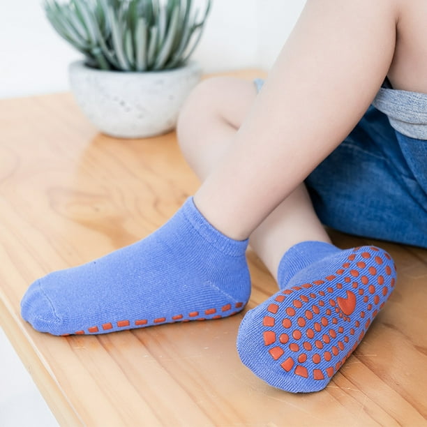 Calcetines antideslizantes para bebés y niños pequeños, calcetines de  algodón antideslizantes con pinzas, 6 pares