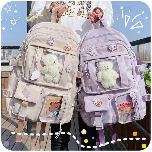 Mochila escolar japonesa para niña, Mochila pequeña bonita para estudiante  de escuela, mochilas de gran capacidad para estudiante de secundaria Fivean  unisex