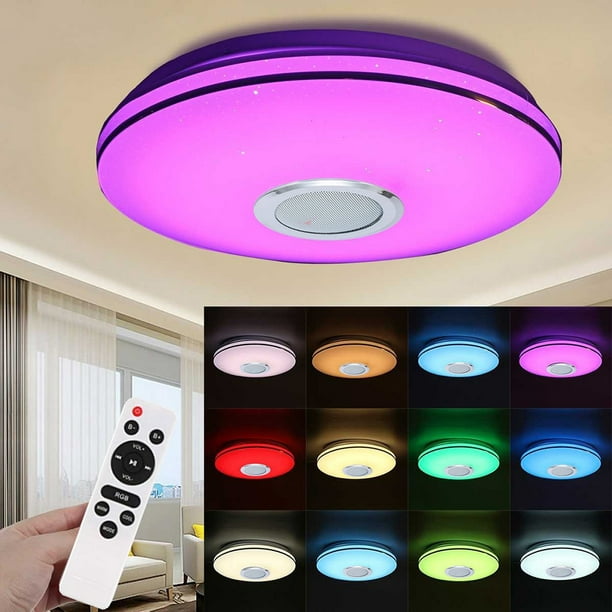 LED Lampara Iluminacion De Techo Colgante RGB Multicolor Con Altavoz  Bluetooth