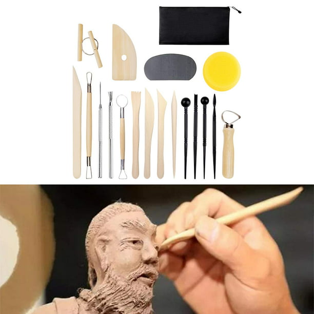  Evwoge Juego de herramientas de arcilla de cerámica, kit de  herramientas de cerámica de cera de arcilla para tallado de cera,  herramientas de modelado de escultura, herramientas de cerámica de 