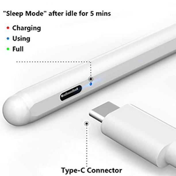 Lápiz capacitivo de rechazo de palma con sensibilidad inclinable para Apple  iPad (2018 y posteriores) 6/7/8/9/10ª generación/Pro 11/Pro 12.9