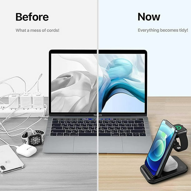 Notetop - CARGADOR INALÁMBRICO, SOPORTE DE CARGA INALÁMBRICO COMPATIBLE CON  IPHONE-SAMSUNG Y OTROS