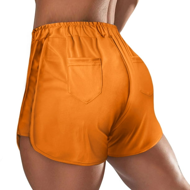 Pantalones cortos deportivos casuales Ropa de verano para mujer Pantalones deportivos  Mujer (Color: Naranja Talla: XXXL)