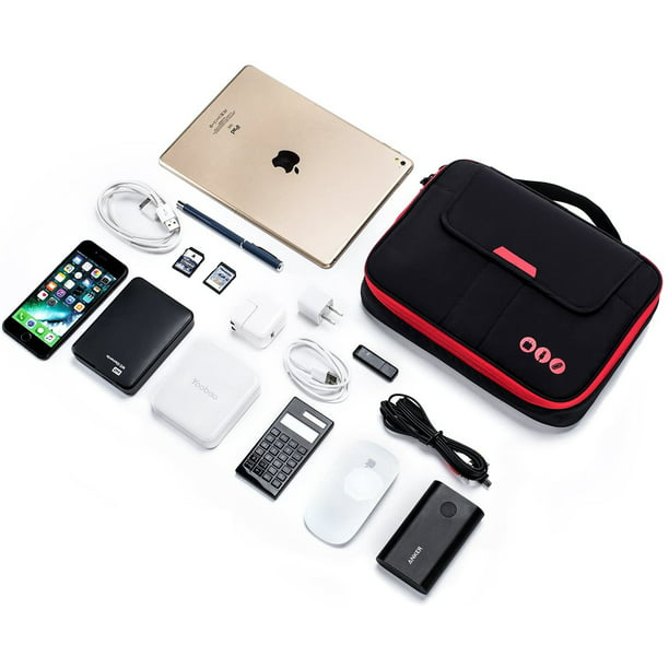Organizador universal de cables de viaje, accesorios electrónicos, bolsa de  transporte para iPad de 9,7 pulgadas, Kindle, adaptador de corriente