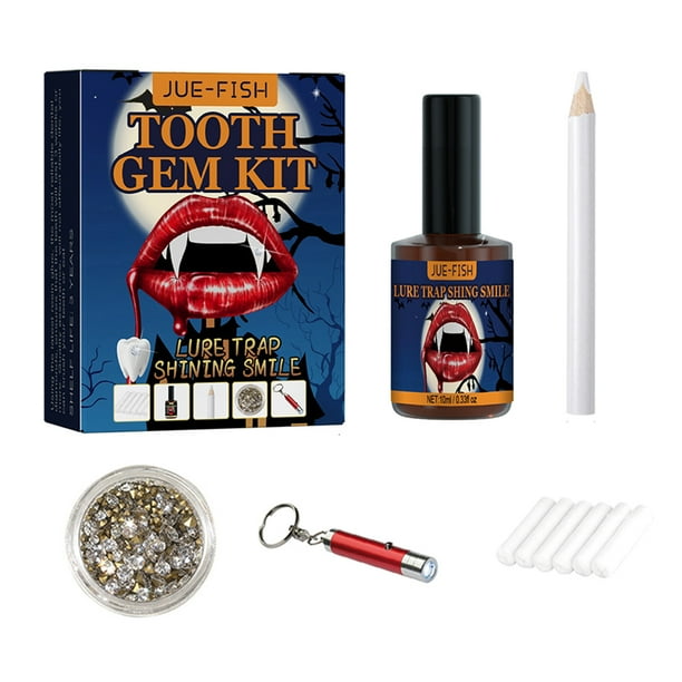 Kit De Gemas Dentales Gema de diente de joyería de cristal DIY resistente  con pegamento de luz de curado para decoración de fiesta Ehuebsd Cuidado  Belleza