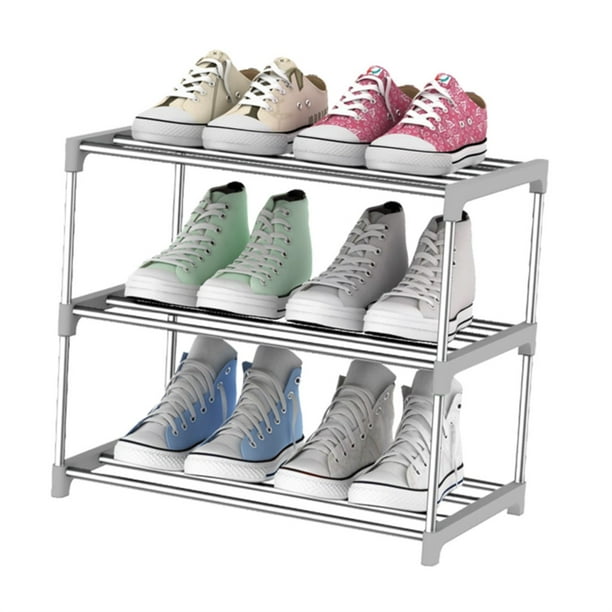 Zapatera Organizador Zapatos 9 Niveles Compartimientos Metal Color Gris  Plateado
