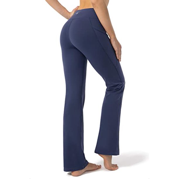 Pantalones de yoga con corte de bota para mujer suaves de cintura