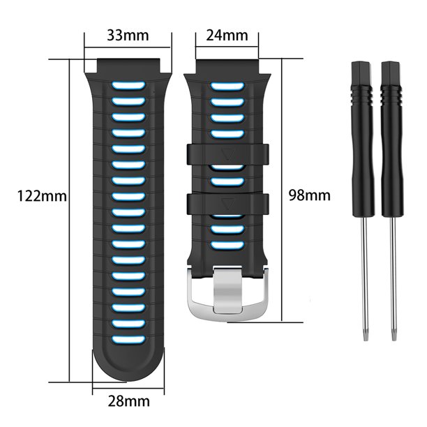 Correa de Silicona bicolor con hebilla negra para Garmin