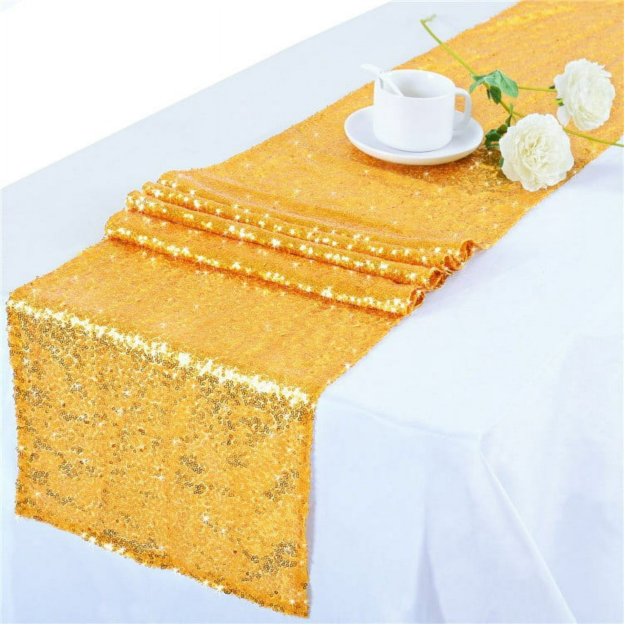  Trlyc Mantel redondo de lentejuelas – Mantel dorado brillante  de 120 pulgadas para fiestas, bodas, baby shower : Hogar y Cocina