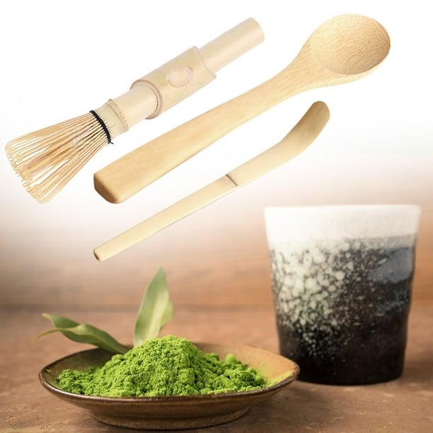 Juego de fabricación de Matcha de bambú, batidor de té Matcha, cuchara de  bambú enganchada, cucharadita de Chashaku, 3 uds.