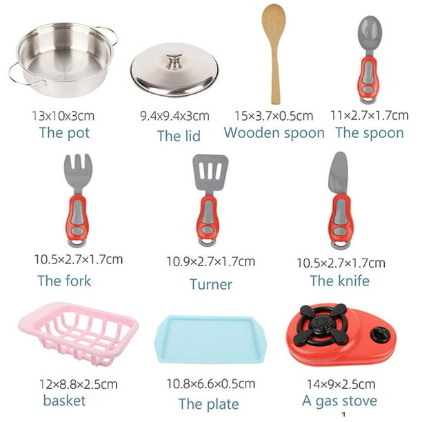 Juego de utensilios de cocina para niños, 5 piezas, herramientas de cocina  para niños, juego seguro …Ver más Juego de utensilios de cocina para niños