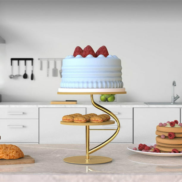  Soporte para tartas de metal, soporte de postres de oro blanco,  decoración de fiesta de cumpleaños, soporte para cupcakes, bandeja para  pastel de alimentos, soporte para cupcakes (color : dorado, estilo