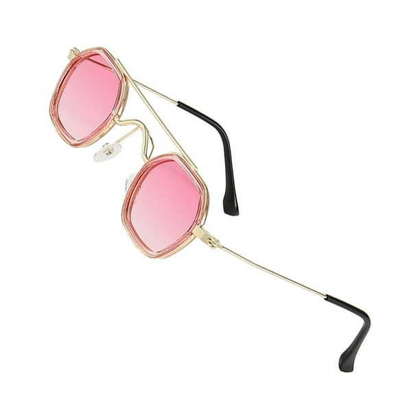 Gafas de sol unisex de aviador con montura de metal de oro rosa, lentes  coloridas, 8 piezas, para mujer, 100% protección UV