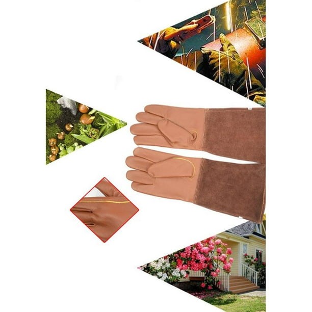 1 par de guantes de jardinería de cuero para hombres y mujeres, guantes de  trabajo de jardín a prueba de espinas y cortes