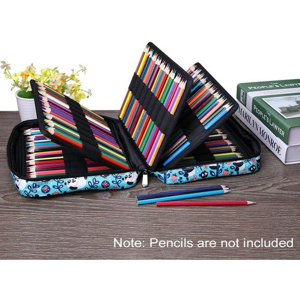 Estuche grande para lápices, estuche duradero para bolígrafos con gran  capacidad, bolsa de papelería portátil minimalista con asa para escuela