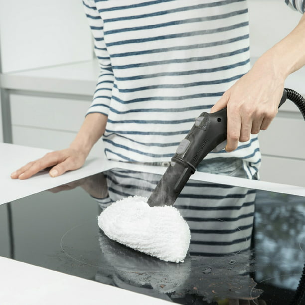  Limpiador de vapor - Máquina de limpieza a vapor de mano a alta  temperatura de 2500 W con cabezales de cepillo y guantes, para suelos de  automóvil, muebles de cocina, ventanas
