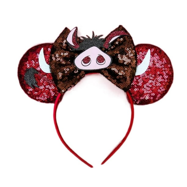 Diadema con orejas de Mickey y Minnie para niña y adulto, lazos de  lentejuelas para fiesta de Halloween, accesorios para el cabello de  princesa, 2023