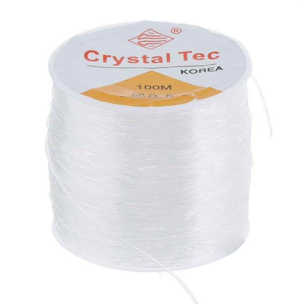 1 rollo de hilo elástico de cristal para fabricación de joyas, hilo de  alambre blanco, cordón elástico transparente de plástico, bricolaje para  collar, pulsera