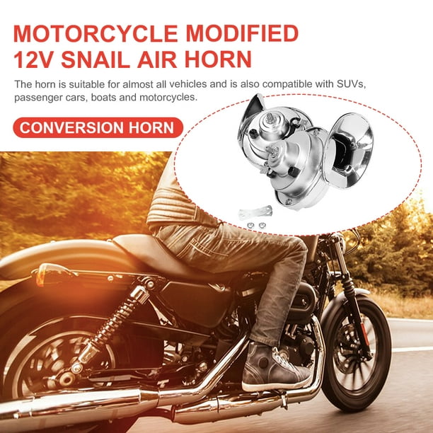 Claxon Bocina 12V Plata Para Moto Motocicleta Universal