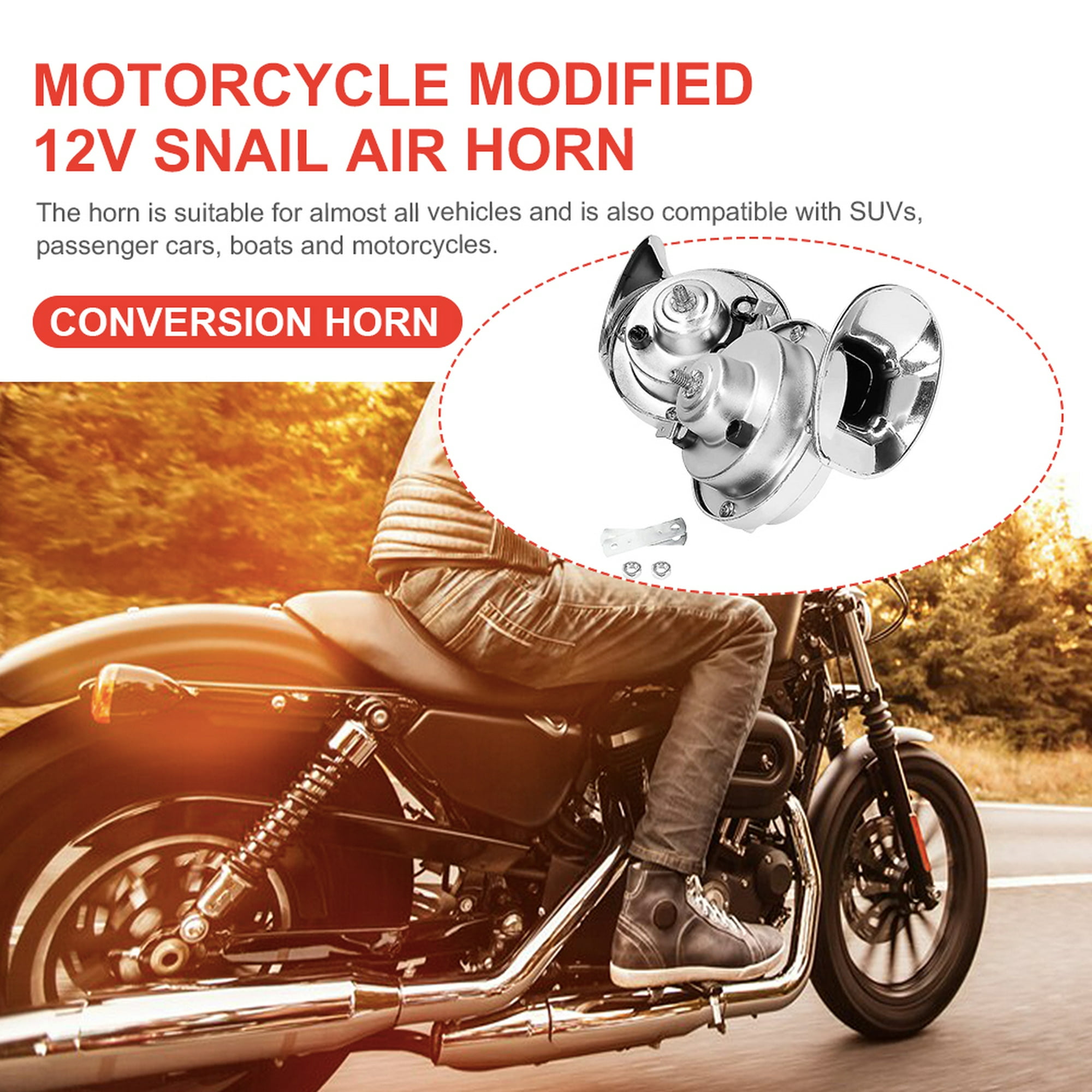 Claxon Moto, Claxon 12V Moto, Universal Moto Bocina, Bocinas Motocicleta  Universal, Bocina Impermeable Universal De La Moto, 2 Pieza Bocina Moto  12V