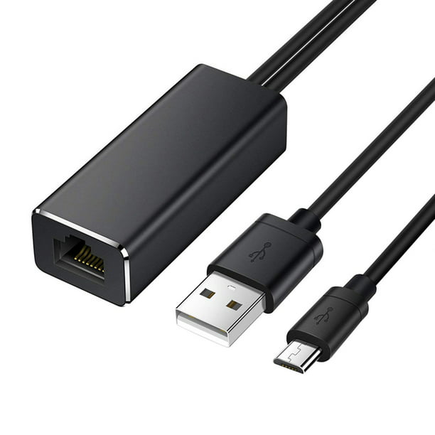 Adaptador Internet Micro-USB a Ethernet RJ45 Chromecast Google  -  Negro - Adaptador de corriente - Los mejores precios