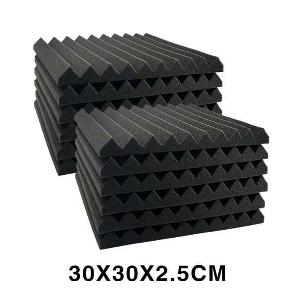 Set de 12 Espuma acústica para coche 50 x 30cm Espesor 10mm negro