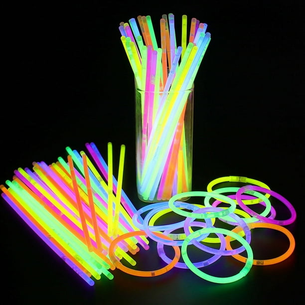 Set de 100 pulseras fluorescentes luminosas - lámparas fluorescentes -  fiesta - mezcla de diferentes oso de fresa Electrónica