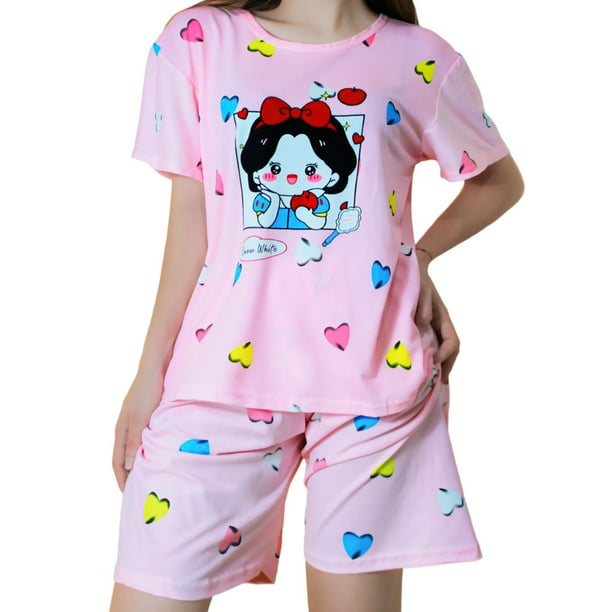 Pijama De Short Y Playera Mujer Ropa De Dormir Aesthetic LOLE