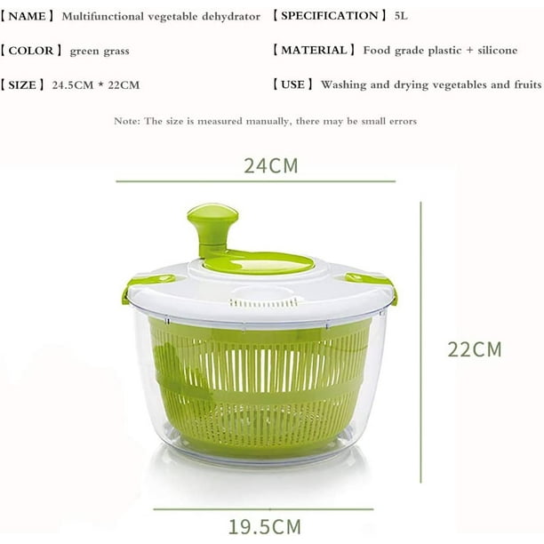Centrifugadora De Lechuga Y Escurridor De Verduras Hiperware De 4l Color  Verde