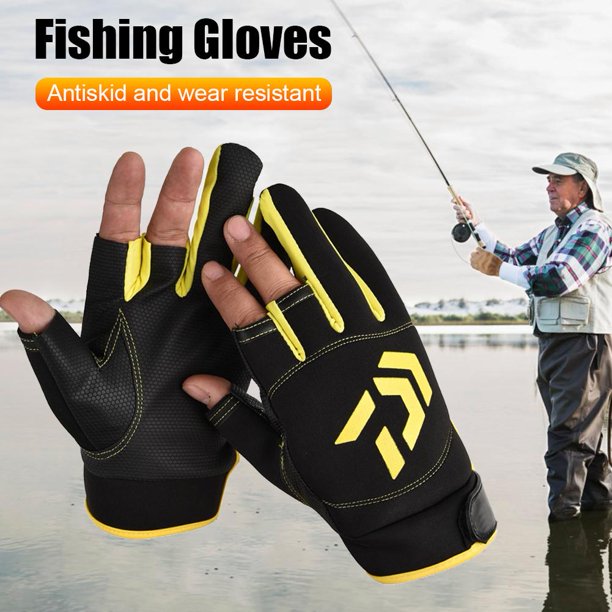 Guantes de pesca Corte de 3 dedos Unisex Flecha Antideslizante