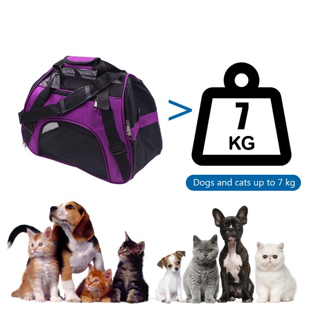 Mochila para Perro Bolsas para Mascotas Portador de Viaje de Doble Hombro