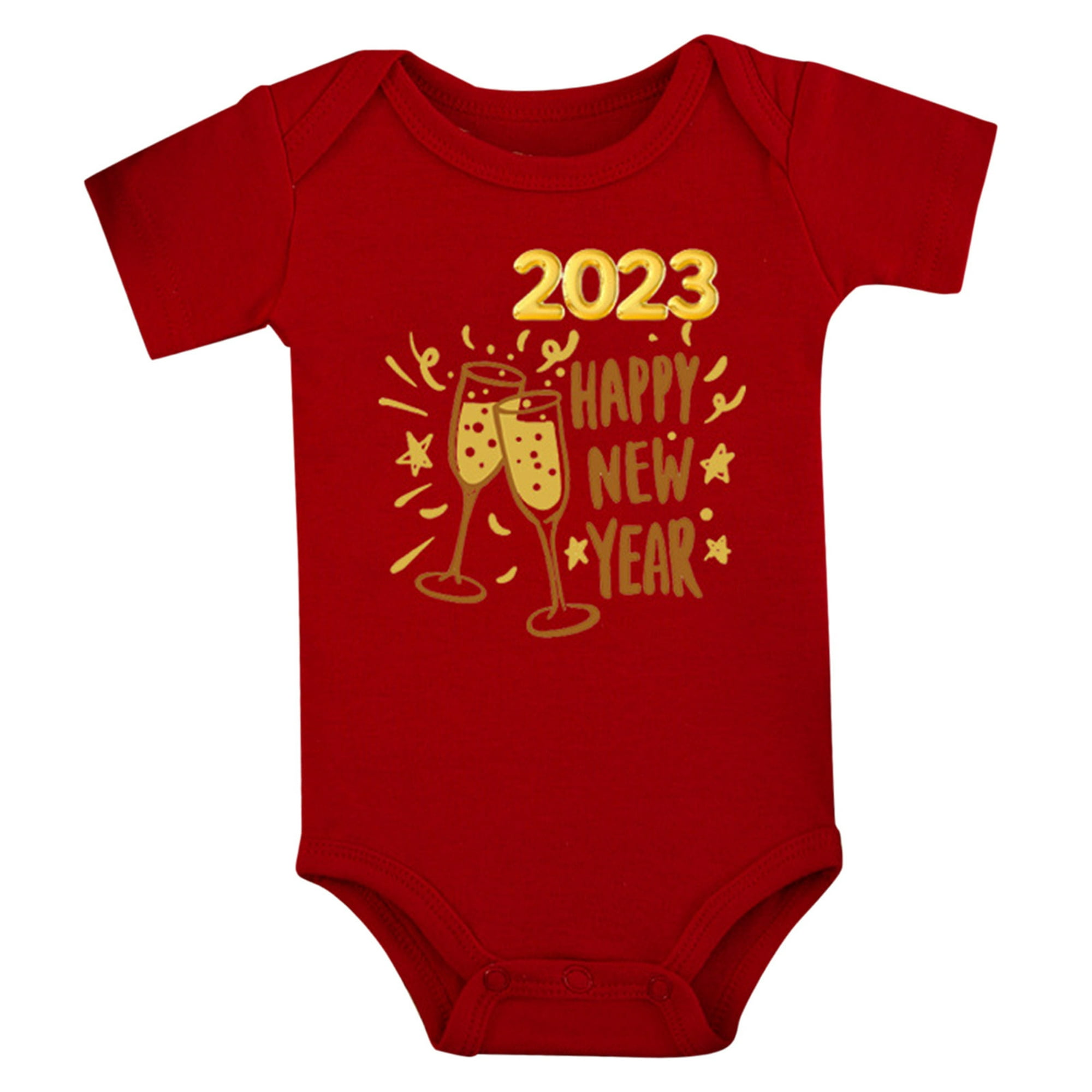 Gibobby Mamelucos para bebe niño Mi primera ropa de Año Nuevo para recién  nacidos, bebés, niños y niñas, trajes de Año Nuevo, pantalones cortos con  estampado (Rojo, 0-3 Meses)