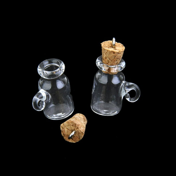 Mini botellas de vidrio con tapón de corcho, botella vacía pequeña con  corcho, frascos de vidrio decorativos para deseos, contenedores artesanales  para bodas y vacaciones