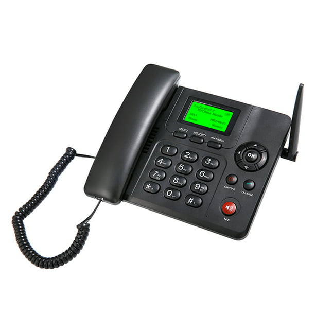 Teléfonos con cable, teléfono con botones grandes, teléfonos fijos Tarjeta  SIM GSM Teléfono inalámbrico de escritorio Teléfono fijo para el hogar  Montaje en pared con radio FM Radioteléfono fijo (Col : 