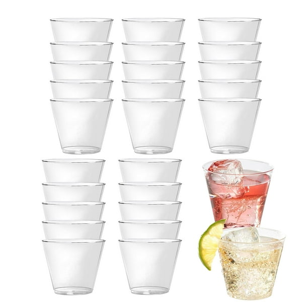 Paquete de 100 vasos desechables transparentes de plástico 1 onzas para  bebidas de gelatina cata de vino licor whisky pudín taza de muestra para