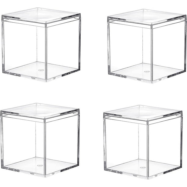 Cubo de plástico transparente