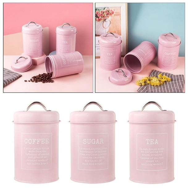 2-3 of pack cocina almacenamiento tarros herméticos té azúcar conjunto rosa  2 piezas perfecl botes de cocina