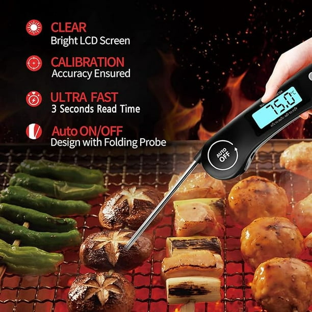 DOQAUS - Termometro para carne, digital Termometro de carne, lectura  instantánea de 3 segundos, para cocinar, termómetro