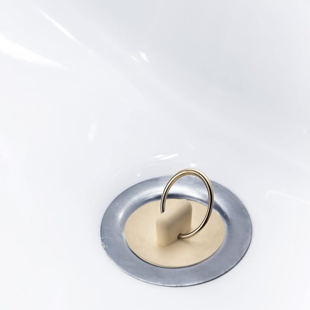 4 Tapones Para Bañera, Tapón De Drenaje Para Fregadero Con Anillo Colgante  Para Bañera, Tapón De Lavabo De Goma Blanca