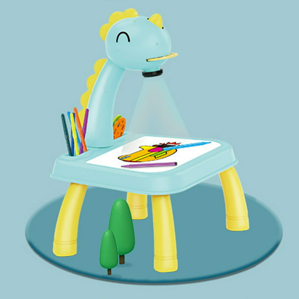 Juego de pintura de proyector para niños, mesa de dibujo educativa de  proyección de aprendizaje temprano, juguete proyector de rastreo y dibujo