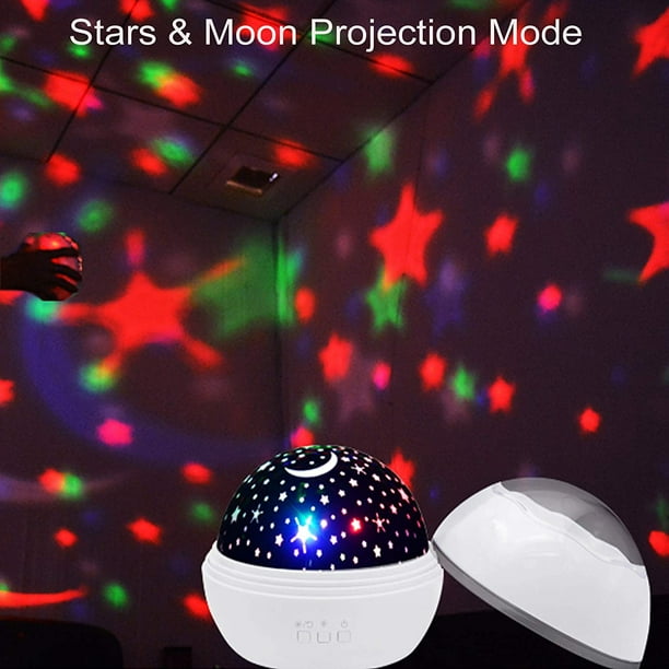 Océano Lampara Proyector Estrellas Bebe, 360° Rotación Proyector