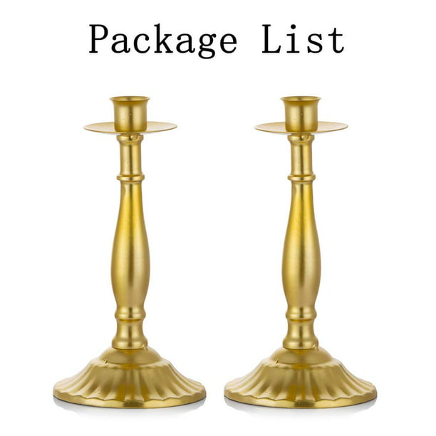 Portavelas dorados, 3 piezas, portavelas cónicos para candelabros,  decoraciones de boda del día de San Valentín y centros de mesa para mesa de  comedor