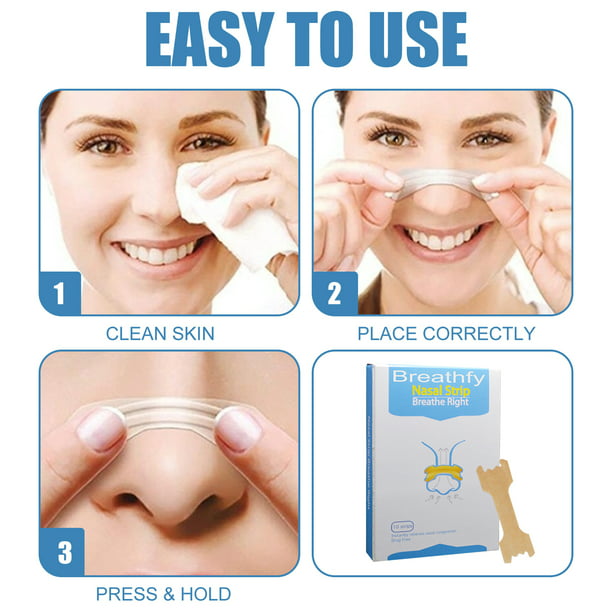 10 tiras nasales que respiran bien adhesivo para alivio de la congestión  nasal. yeacher tira nasal