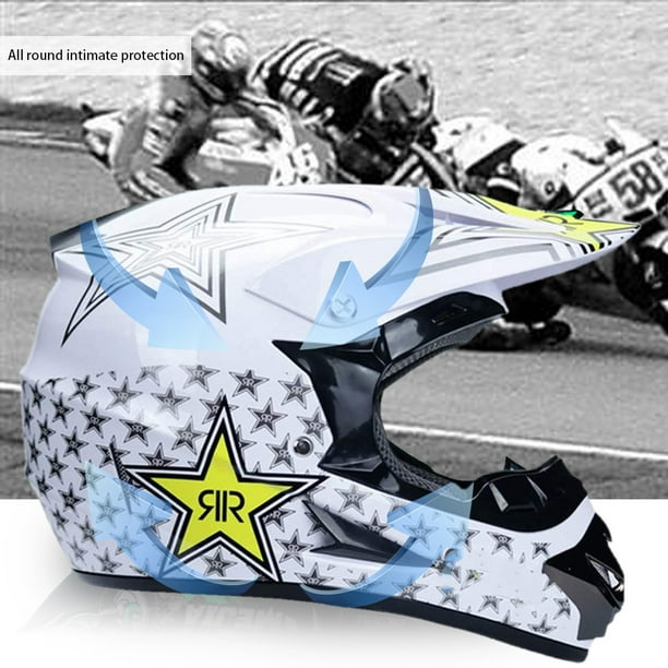 Casco de motocross, casco de motocicleta con gafas, guantes, cubierta  facial para motocross, bicicle Ticfox