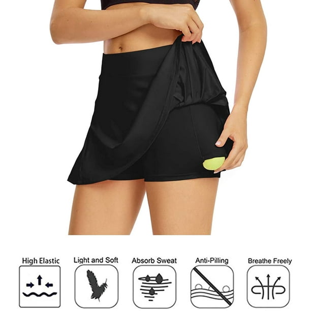 Falda de tenis para mujer Falda plisada ligera para atletismo Deportes Golf  Minifalda para correr con bolsillos y pantalones cortos Ormromra CZYD-ST9-2