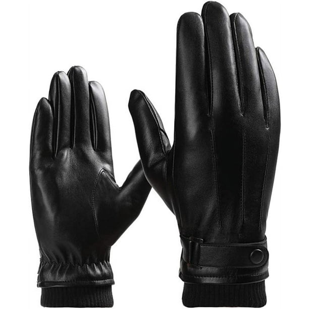 Guantes de invierno para hombre, guantes de forro polar de piel sintética  con pantalla táctil a prueba de viento para hombre (grande) Adepaton  CJWUS-3381