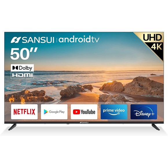 smart tv sansui 50 pulgadas pantalla dled 4k uhd 3840 x 2160 televisión android smx50v1ua